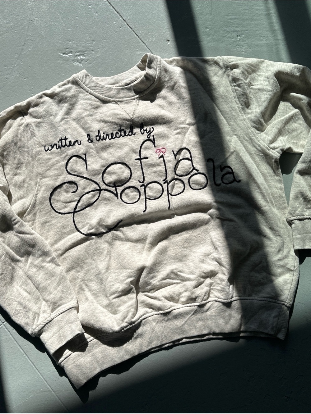 Hand embroidered graphic sweatshirt - written & directed by Sofia Coppola